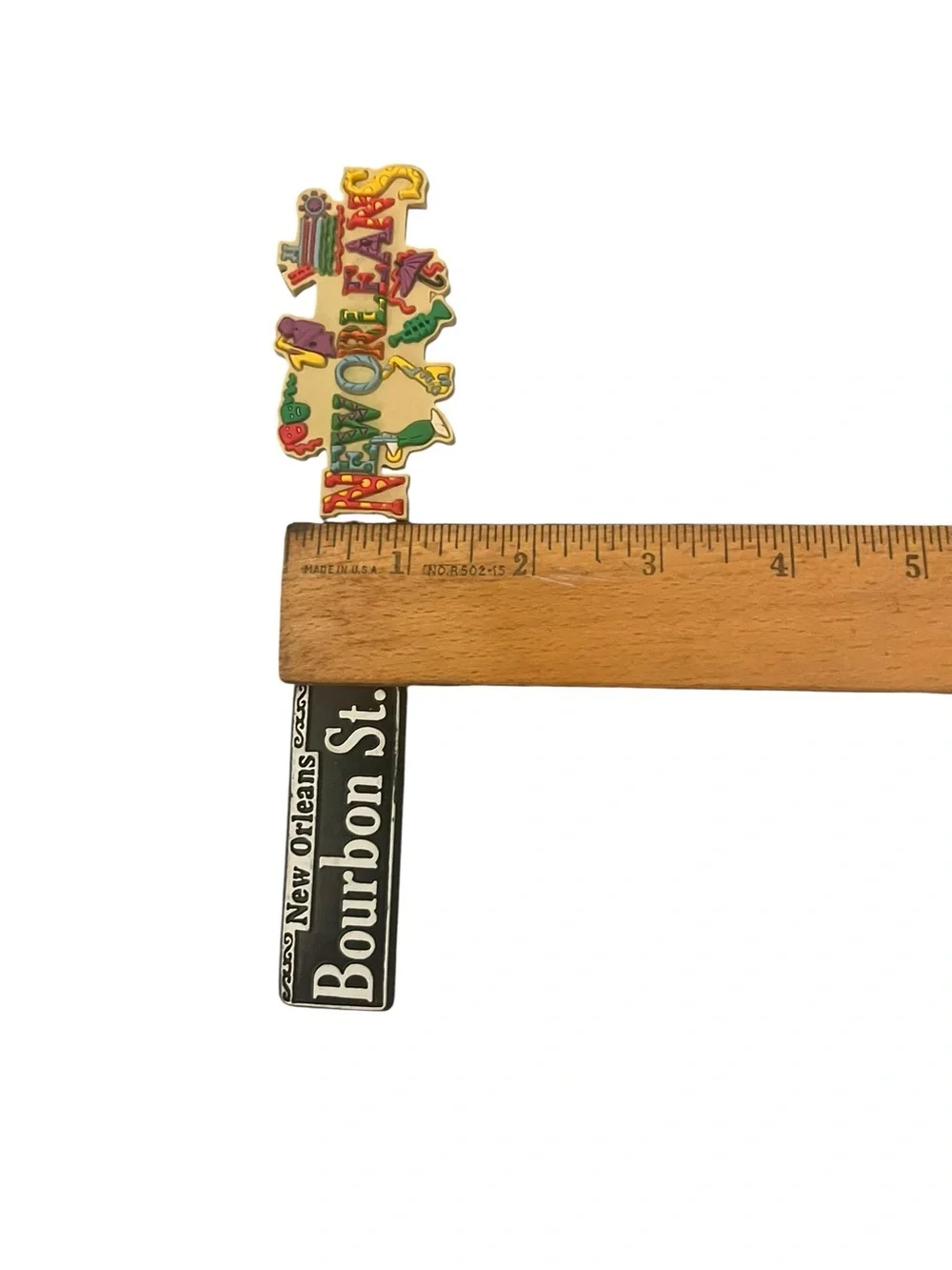 Lot of 2 New Orleans Bourbon St. Rubber Refrigerator Magnet Novelty Travel Jazz